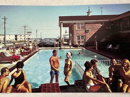 Carriage Stop Motel, 1960 s Postcard, Pool Picture, Wildwood Crest, New Jersey Hot on Sale