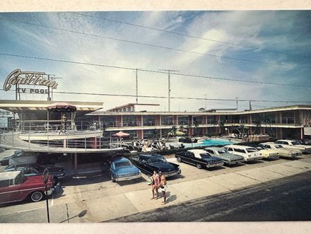 Caribbean Motel, 1960 s Postcard, Motel Exterior, Wildwood Crest NJ on Sale