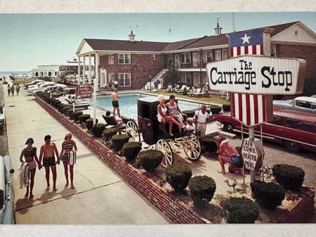 Carriage Stop Motel, 1960 s Postcard, Exterior of Motel, Wildwood Crest, New Jersey Fashion