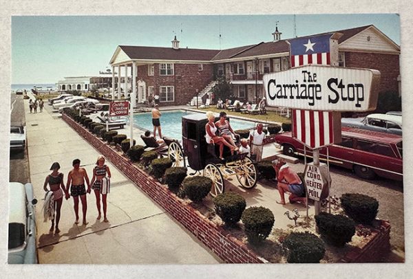 Carriage Stop Motel, 1960 s Postcard, Exterior of Motel, Wildwood Crest, New Jersey Fashion