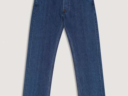 Mid Wash Classic Five Pocket Jeans Online Hot Sale