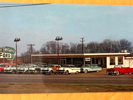 McCafferty Ford Co, 1950 s Postcard, Langhorne, PA Discount