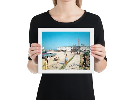 Beach Waves in the 1960 s Shuffleboard & Neon Sign - Framed paper poster Discount