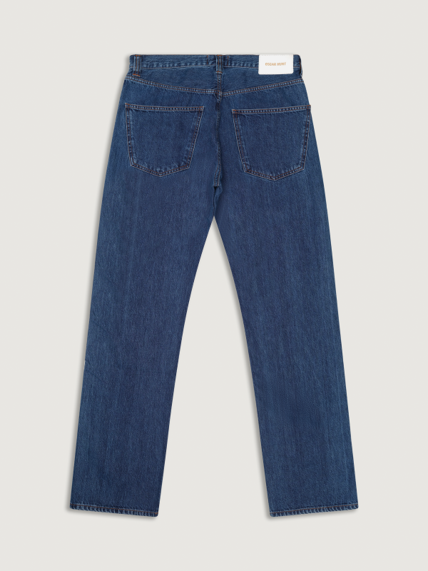 Mid Wash Classic Five Pocket Jeans Online Hot Sale