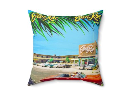 Eden Roc Motel, Wildwood, NJ - 1960 s - Spun Polyester Square Pillow Sale