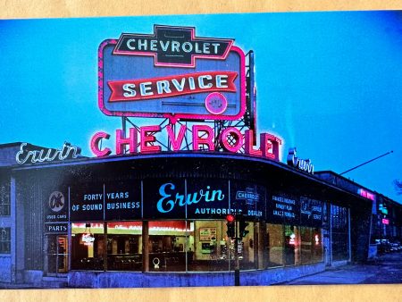 Erwin Chevrolet Car Dealership 1950 s Postcard, Philadelphia PA Online now