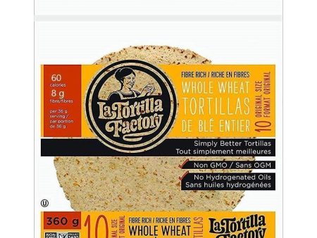 LaTortilla - 10 Original Size Fibre Rich Whole Wheat Tortilla - 360 g Online