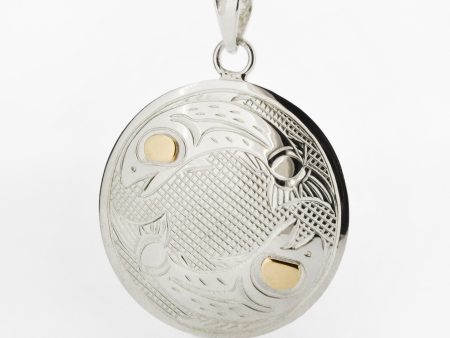 14K Gold and Sterling Silver Pendant | Salmon by Justin Rivard Online