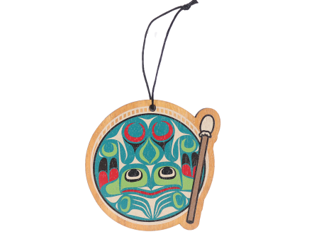 Wooden Ornament | Frog Drum by Ryan Cranmer Online Sale