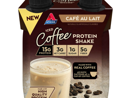 Atkins Iced Protein Shake - Cafe au Lait - 4 Pk Hot on Sale