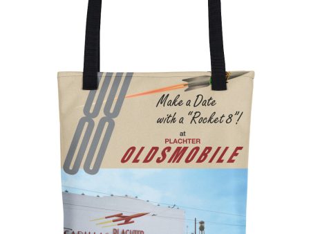 1959 Oldsmobile with Rocket 8 Engine ad from Plachter Oldsmobile - Tote Bag Online Hot Sale