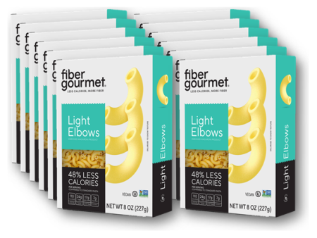 Fiber Gourmet - High Fiber Light Pasta - Elbows ** Case of 12 ** (8 oz per box) For Sale