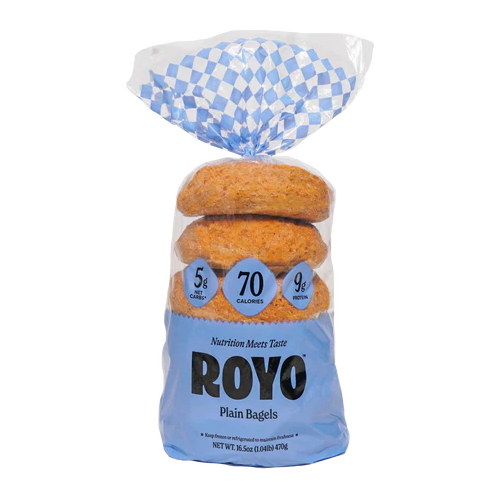 Royo Bread Company - Low Carb Bagels - Plain - 6 bagels Online now