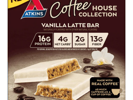 Atkins - Meal Bars- Coffee House Collection Vanilla Latte - 5 Bars Online now