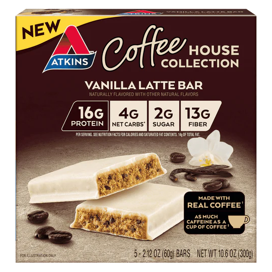 Atkins - Meal Bars- Coffee House Collection Vanilla Latte - 5 Bars Online now