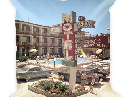 24th Street Motel 1960 s Neon Sign, Wildwood, NJ  - Square Pillow Online now