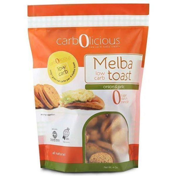 Carbolicious - Low Carb Melba Toast - Onion & Garlic - 4 oz Supply