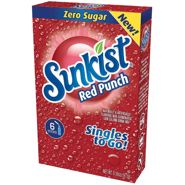 Sunkist Zero Sugar Singles-to-Go - Red Punch - 6 sticks Online Hot Sale