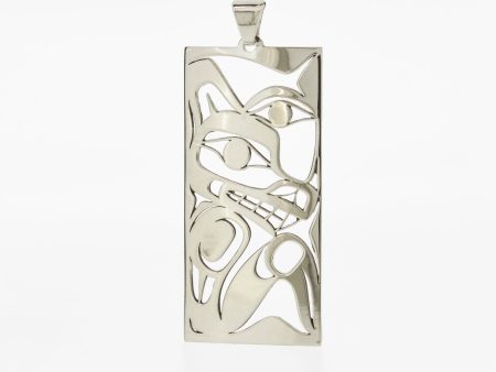 Sterling Silver Pendant | Wolf and Moon by Grant Pauls For Cheap