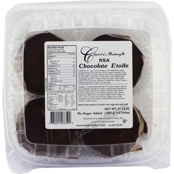 Chatila - No Sugar Added Gluten Free - Chocolate Etoile - 4 Pack (Ship to ONTARIO only-EXTRA shipping fee may apply) Online now