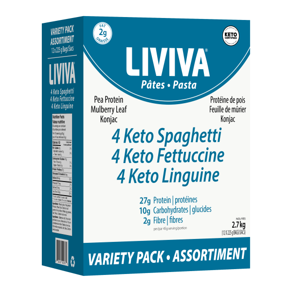 Liviva - Low Carb Keto Pasta - Variety Value Pack of 12 Online Hot Sale