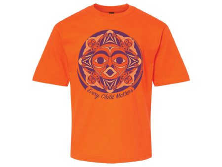 Every Child Matters (Protected by our Ancestors) Orange Youth T-shirt by Simone Diamond on Sale