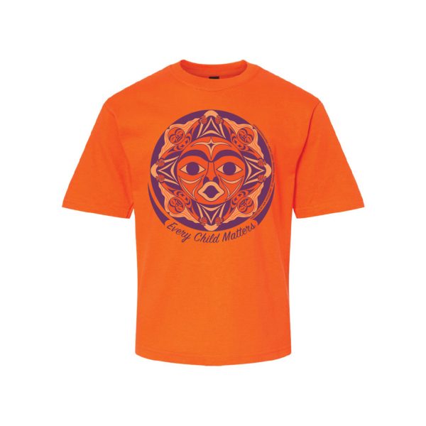 Every Child Matters (Protected by our Ancestors) Orange Youth T-shirt by Simone Diamond on Sale