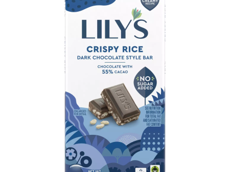 Lily s - Dark Chocolate Bar - Crispy Rice 55% Cocoa - 85 g Online Sale