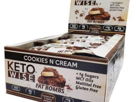 Keto Wise - Keto Fat Bombs - Cookies N Cream **16 Bars** Fashion