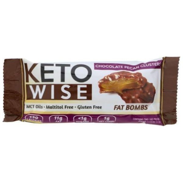 Keto Wise - Keto Fat Bombs - Chocolate Pecan Clusters - 1 Bar Discount